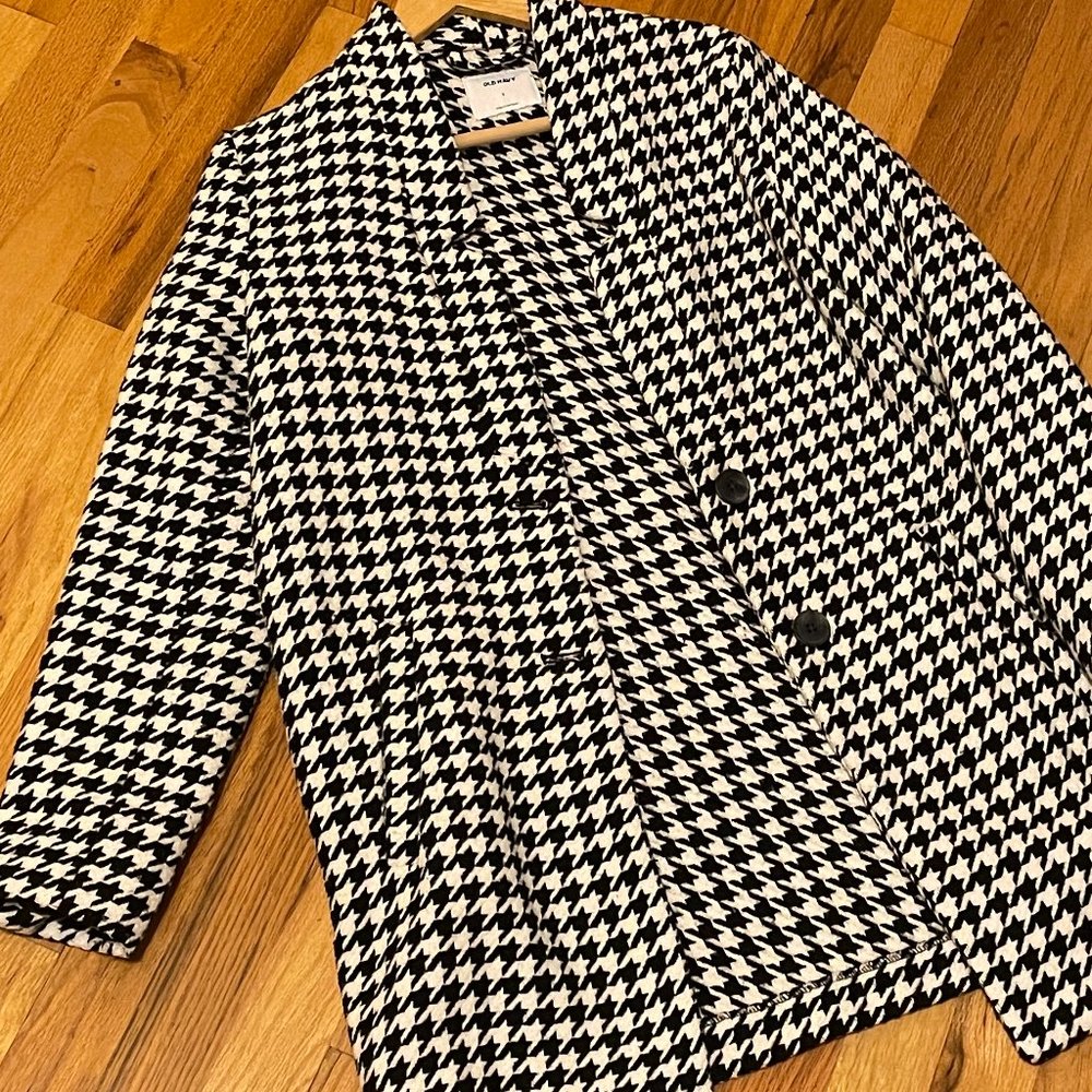 Long Cardigan Light Jacket Houndstooth